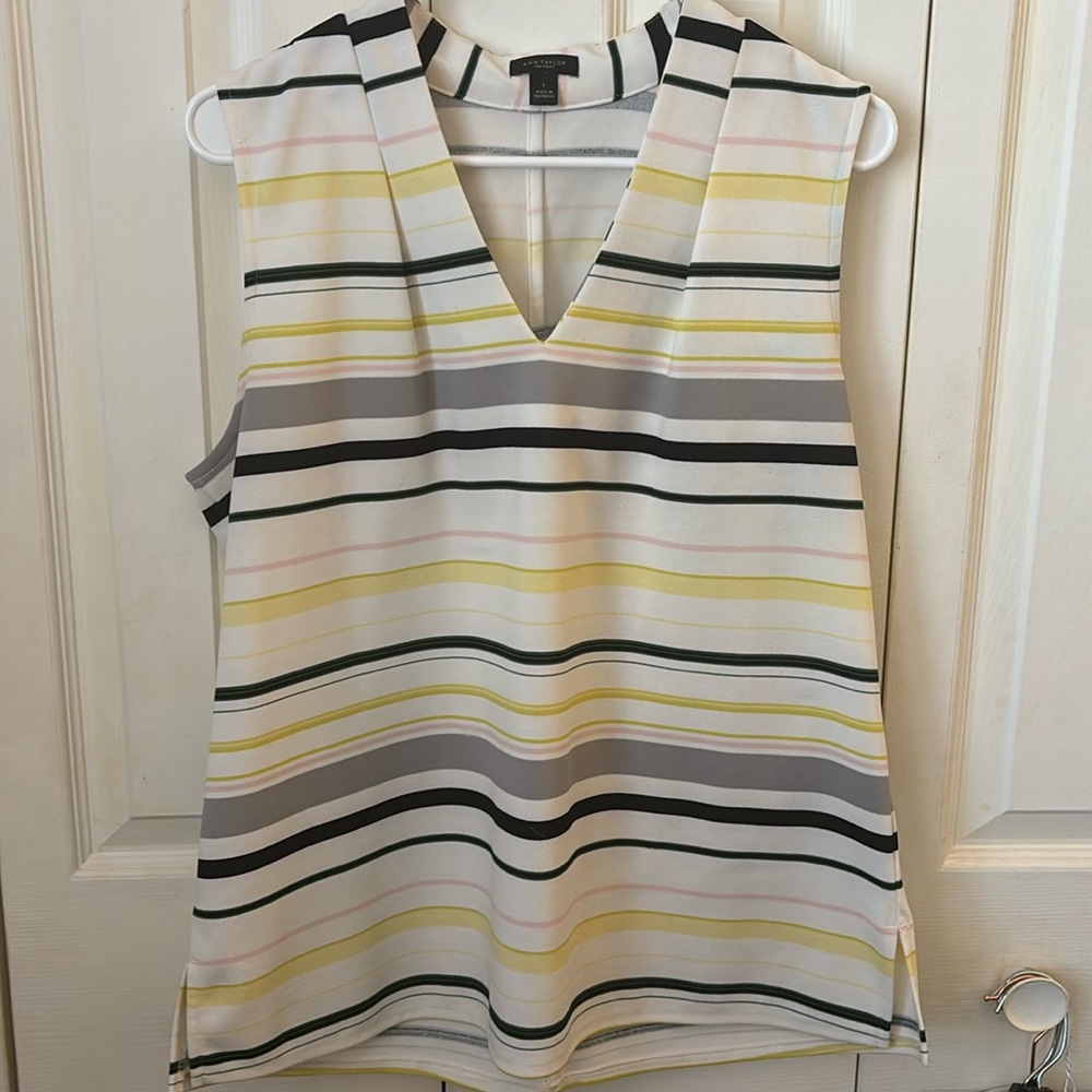 Ann Taylor sleeveless striped top - Picture 1 of 3